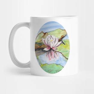 lotus oval watercolor painting Mug